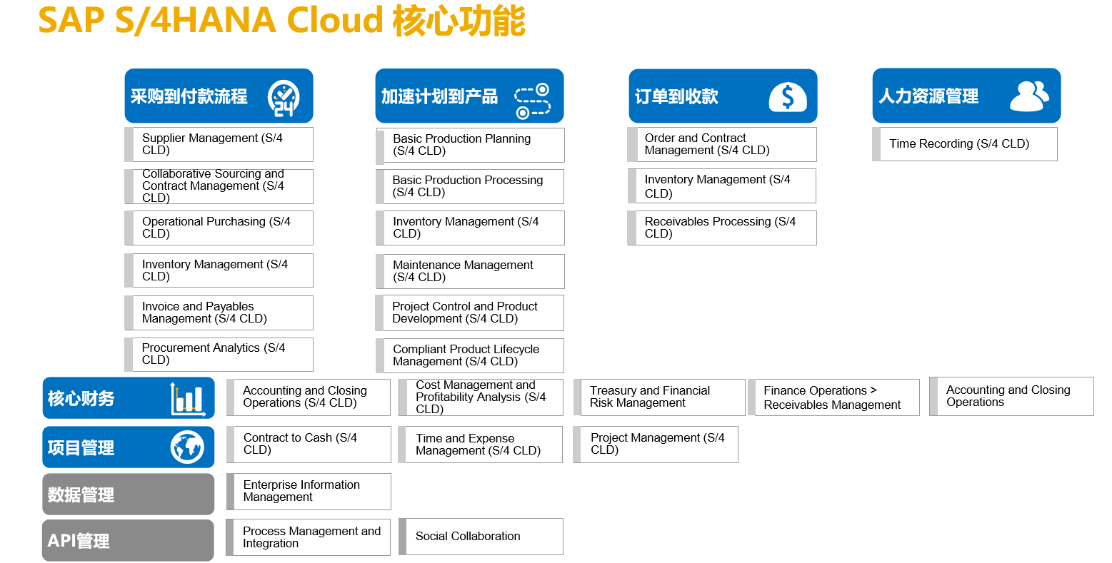 SAP S/4HANA Cloud Public Edition（SAP ERP 公有云）核心功能