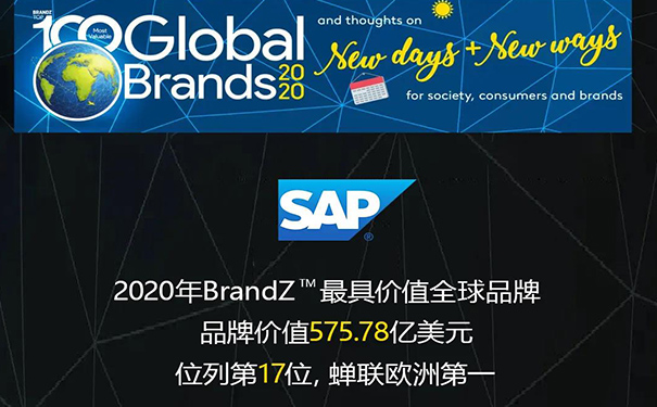 WPP 集團,SAP品牌,SAP智慧企業,BrandZ? 排名,BrandZ?百強榜單